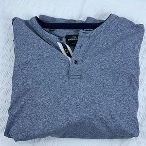 Rodd & Gunn Long Sleeve Sports Fit Henley Size Large Blue